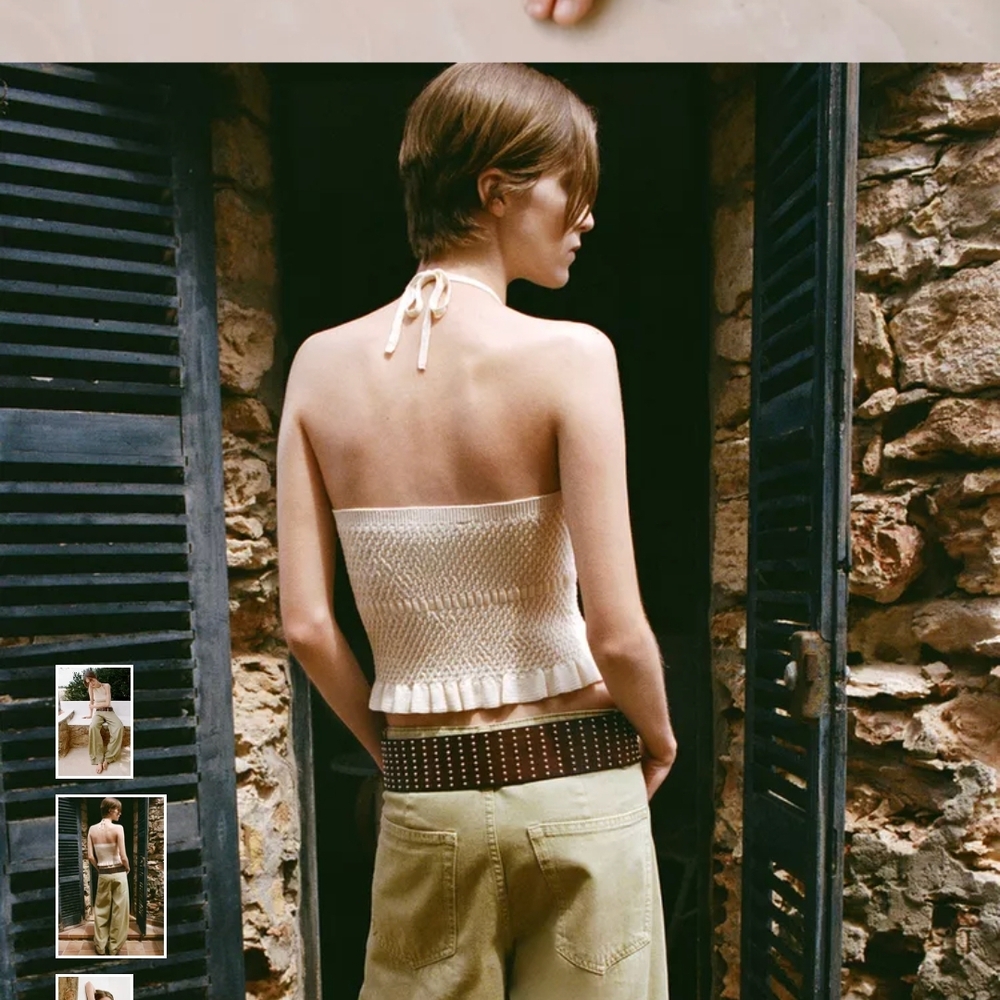 Zara Soft Cream Halter Blouse - Picture 5 of 9